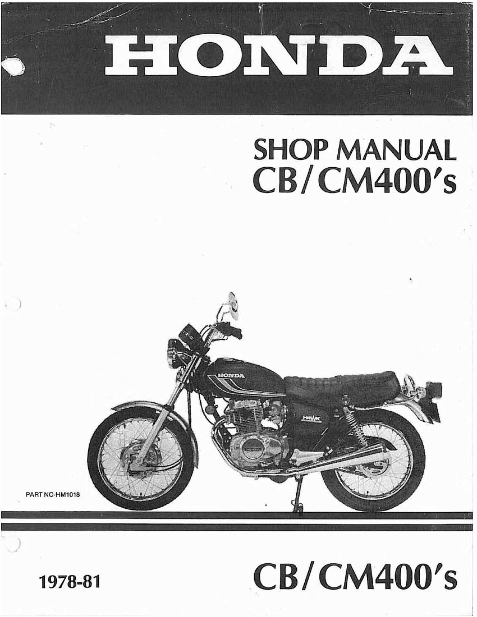 Honda CB250 CB400 CM400 T/H deluxe Shop Manual Werkstatthandbuch 1977-1982 