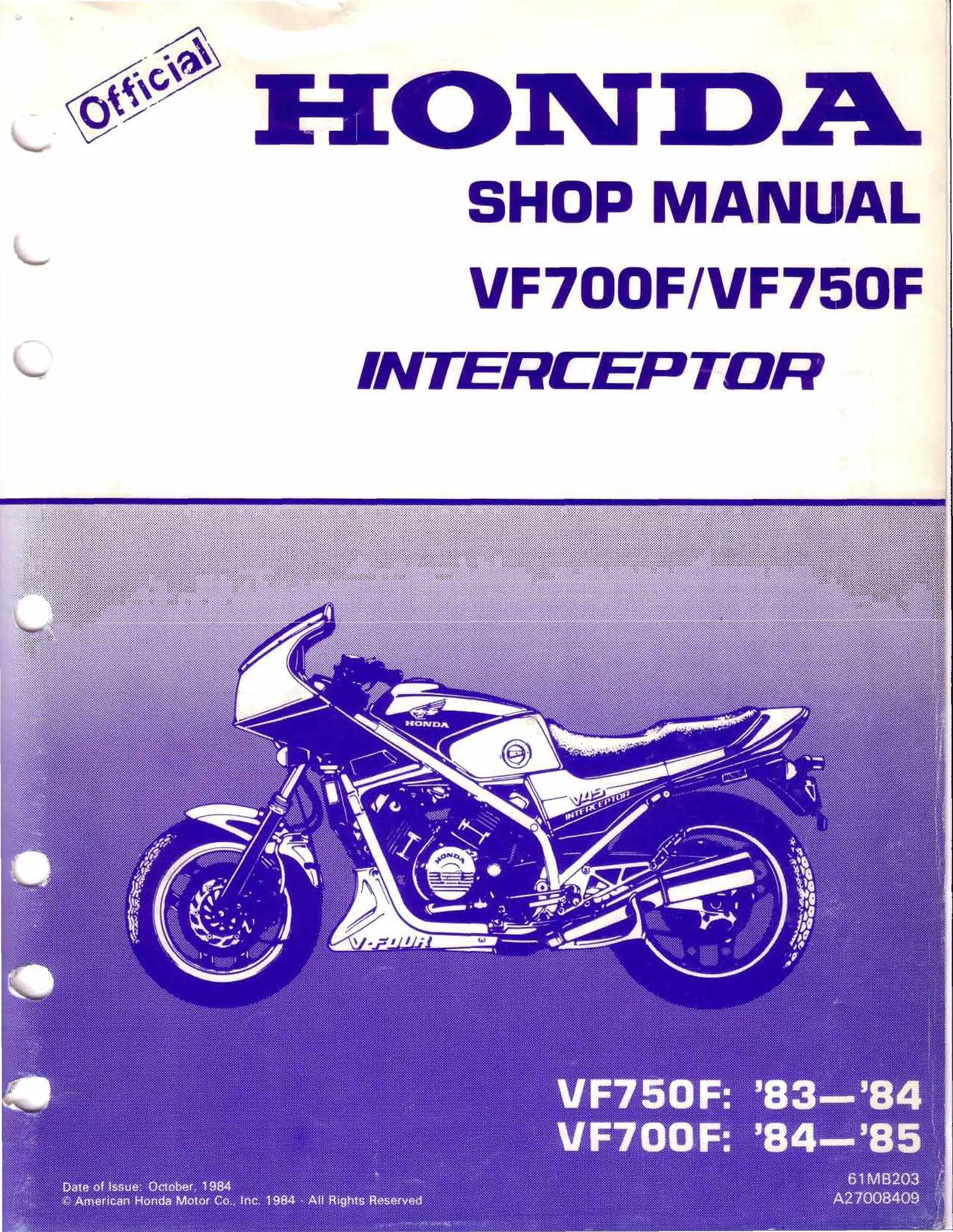 service manual honda vf 750