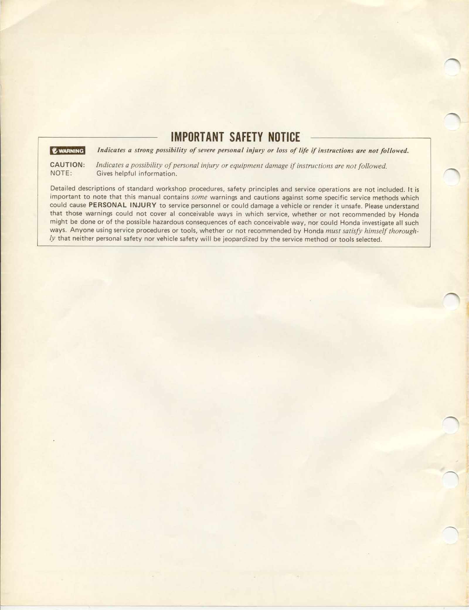 Honda Tg50m Gyro S 85 86 Service Manual